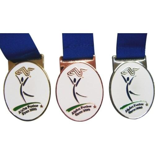 Struck Gold/Copper/Bronze Sport Medal with Imitation Hard Enamel k 200157