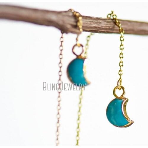 Gold Turquoise Dangle Earrings Urquoisethread Earrings ER33953