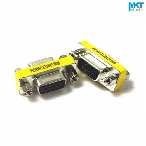 10Pcs 15 Pins D-Sub DB15 VGA Female to Female Connector Adapter Extender Plug