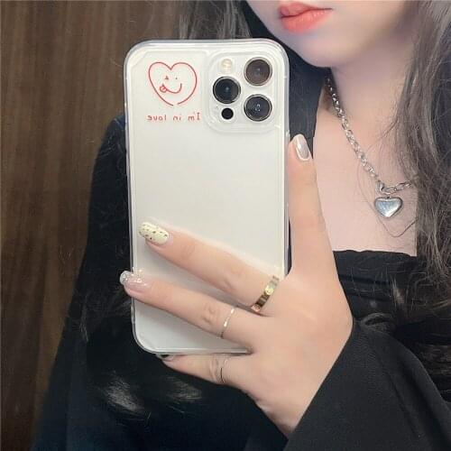 2021 Straight TPU Phone Case For iPhone 12Mini/11/12Pro Max XR XS Max Clear Love Precision Funda Cover For iPhone SE 7 8Plus
