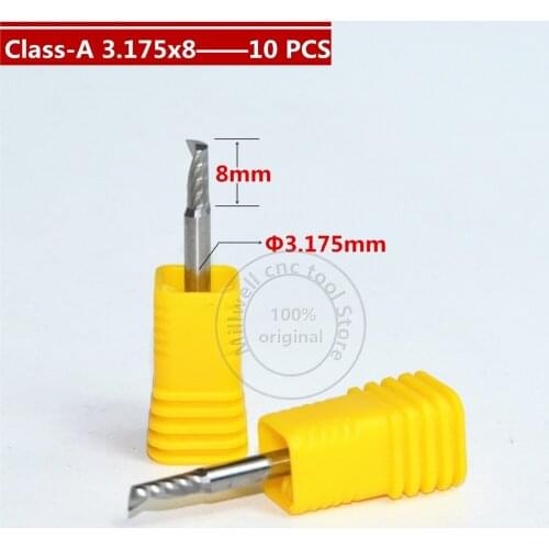 3.175mm*8mm,Freeshipping,CNC wood tool,carbide End Mill,woodworking insert router bit,Class-A 1 flute end mill,MDF,PVC,Acrylic