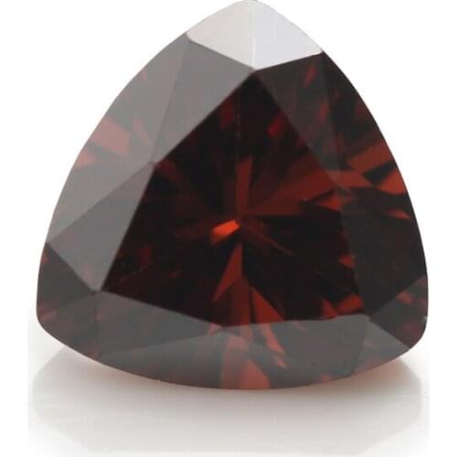 30PCS 3x3~10x10mm Trillion Shape Coffee AAAAA Loose Cubic Zirconia stone Brilliant Cut CZ Stone For Jewelry DIY