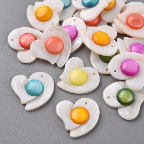 50pcs Natural Mother of Pearl Shell Charms Pendants Flat Round for jewelry making DIY Decor Accessories,10x1mm, Hole: 1.5m