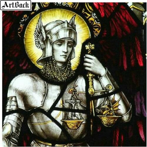 5d diy diamond painting religious warrior pattern mural 3d diamond embroidery full square diamond mosaic
