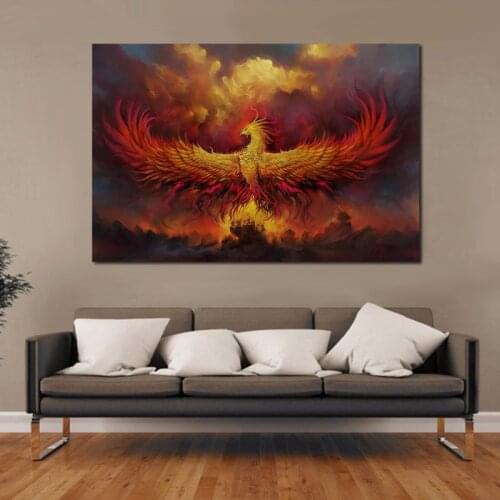 5D DIY Diamond Painting Full Square fire phoenix bird god rebirth Cross Stitch Rhinestone Mosaic Diamond Embroidery C711