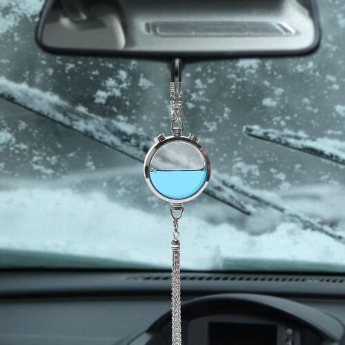 Car Air Perfume Essential Oil Diffuser Auto Rearview Mirror Air Cleaner Air Freshener Car Ornament Rear View Hanging Pendant