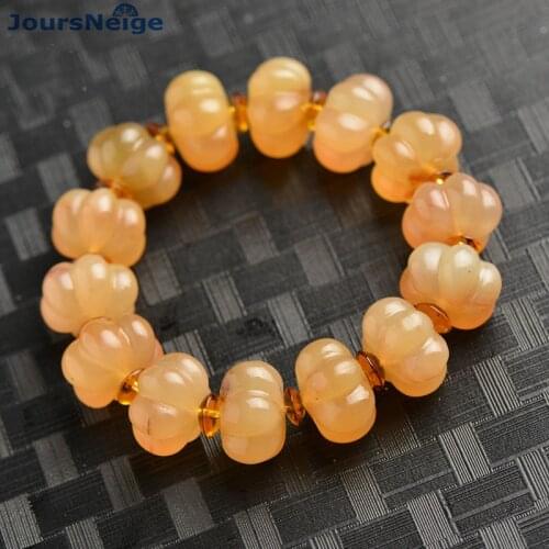 Wholesale Natural Horn Bracelets Claw Pumpkin Beads Hand String Rosary Tibetan Style Bracelet Lucky for Men Women Jewelry