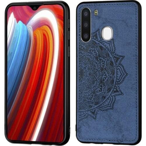 Mandala Fiber Cloth Magnetic TPU Phone Case Cover for Samsung Galaxy A01 A10 A11 A21 A30 A40 A41 A50 A51 A60 A70 A71 A81 A91