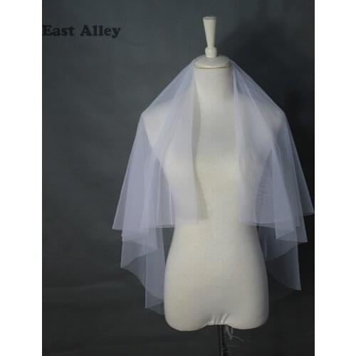 Layer 2 White Cut Edge Fingertip Bridal Acessories Para Vestido De Noiva Veil Wedding Accessories + Comb