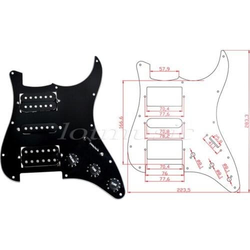 Electric Guitar Prewired Loaded Pickguard Scratch Plate Guitar Parts Replacement HSH White Black