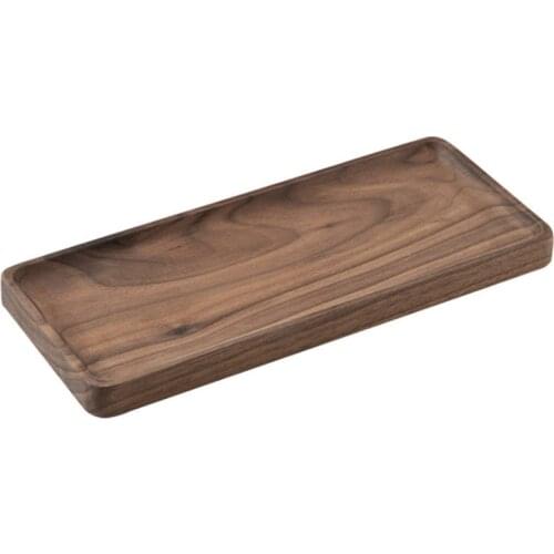 FQYL North American Black Walnut Tray Tea Tray Whole Wood Rectangular Coffee Tray Snack Tray