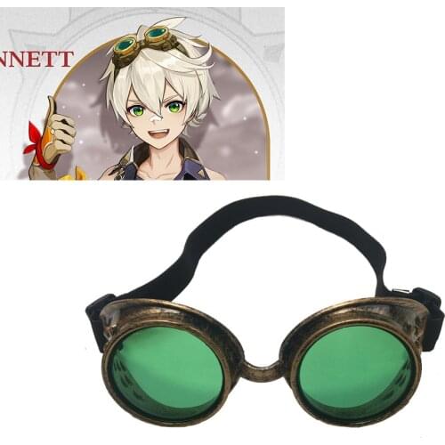Genshin Impact Bennett Cosplay Glasses Goggles Anime Eyeglasses Eyewear Halloween Costume Prop