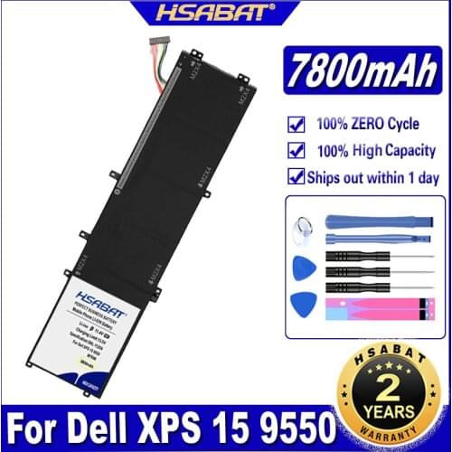HSABAT 4GVGH 7800mAh Laptop Battery for DELL Precision 5510 XPS 15 9550 series 1P6KD T453X Batteries