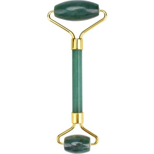 Massager For Face Lift Up Jade Stone Roller Rose Quartz Natural Crystal Stone Slimming Thin Chin Facial Skin Care Tool