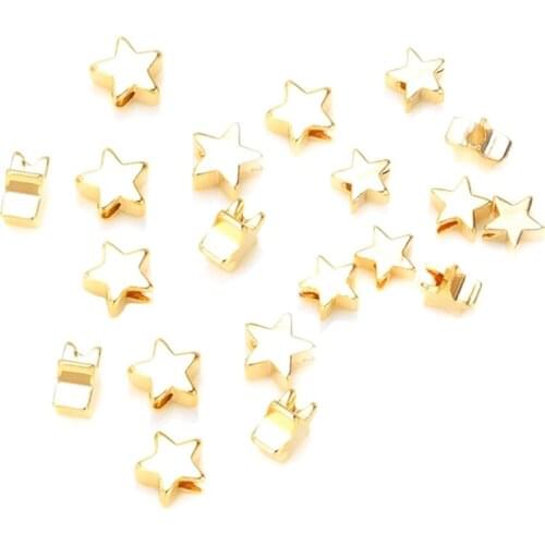 Diy Metal Accessories Beaded Material Bracelet Jewelry Golden Glossy Bead Spacer