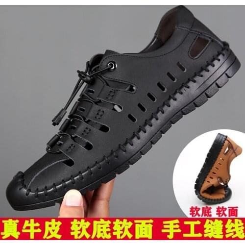 Leather Shoes Mens Leather Cowhide Sandals Shoes Summer Leather Shoes Sports Original Chaussure Homme Zapatos De Hombre