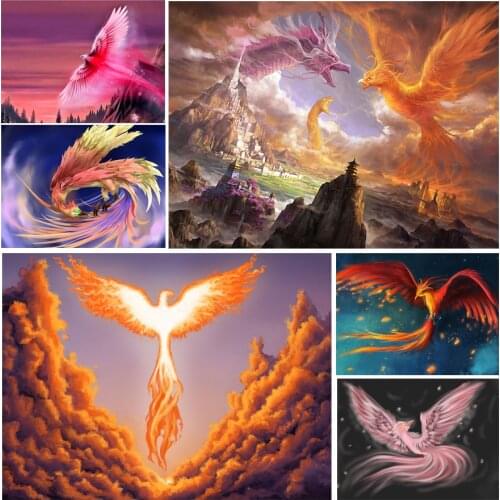 Nirvana of Phoenix Powerful Bird Diy 5D Diamond Painting Full Square and Round Embroidery Mosaic Stitch Wall Art Home Decor