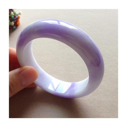 Zheru Natural Myanmar A-Class Emerald Violet Jade Bracelet Exquisite 52-62mm Ms. Bracelet Send National Certificate