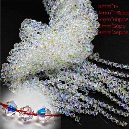 NEW Exquisite 3/4/5/6/8mm Bicone Austria Crystal Glass Beads For Marking Jewelry Necklace & Bracelet