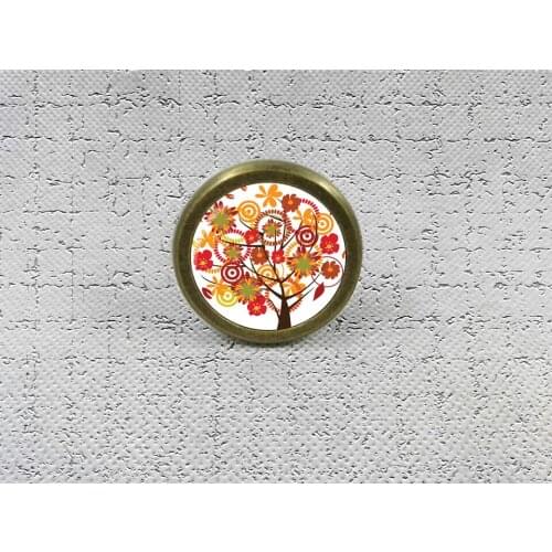 Autumn Tree Drawer Knobs Vintage Style DIY Knobs Copper Sliver Bronze Modern Funiture Door Cabinet Handles Hardware