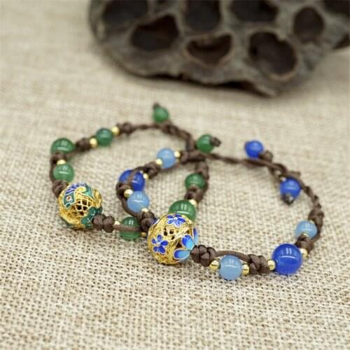 Peacock colors Bracelets With Charms
