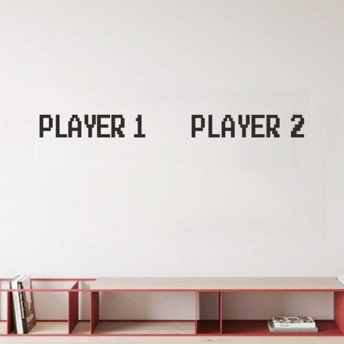 Player 1 Player 2 Creative Wall Stickers kids boys room living room Game Home Decor background decoration Removable art sticker