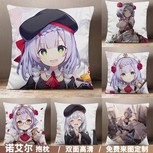 Anime Genshin Impact Noelle Cartoon Square Throw Pillow Cosplay Game Siesta Short Plush Sofa Cushion Gifts 45*45cm