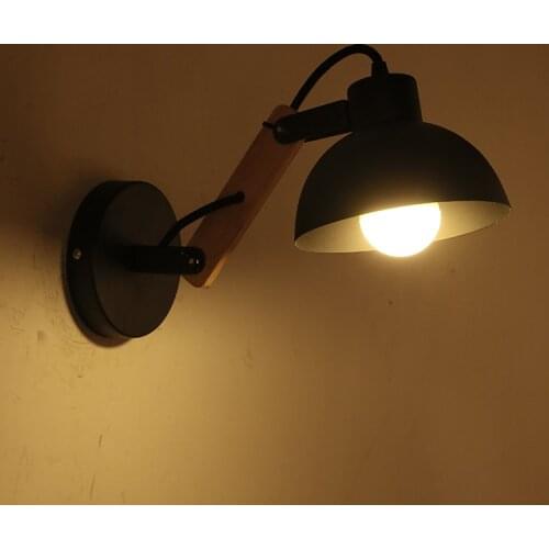 Simple Modern Solid Wood+Iron Sconce LED Wall Lights For Home Bedroom Bedside Wall Lamp Indoor Lighting