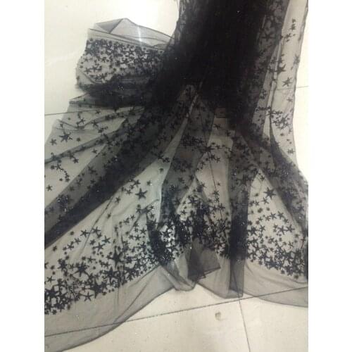 On Sale African net French Lace High Quality SYJ-62433 Embroidery lace fabric with glitter