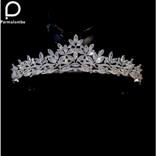 Luxury Wedding Tiaras and Crowns Women Prom Hair Ornaments Zircon Pageant Bridal Hair Accessories Crysta Headband