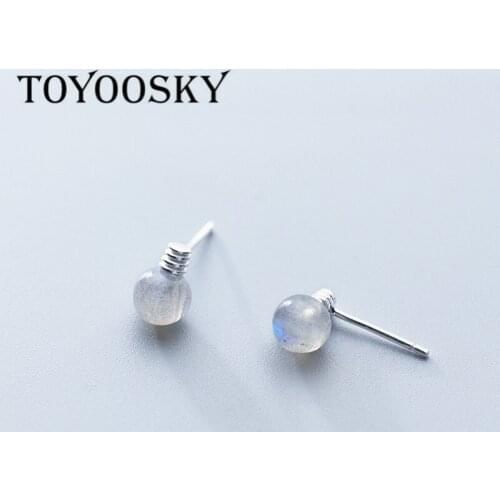 100% 925 Solid Real Sterling Silver Jewelry Love Bulb Shape Stud Earring For Wife Teen Girl Friend Kid Lady 2019