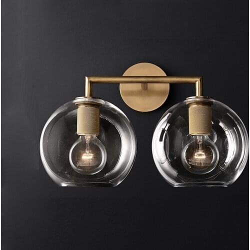 Nordic Iron Glass LED Wall Lamps for Home Decoration,Sconces Light Fixture Living Room Bedroom Bedside Indoor Wall Light
