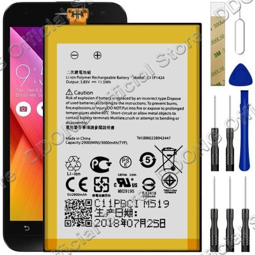Replacement Battery C11P1424 For ASUS ZenFone 2 ZE551ML Z00AD ZE550ML Z008D Battery With Tool Kit