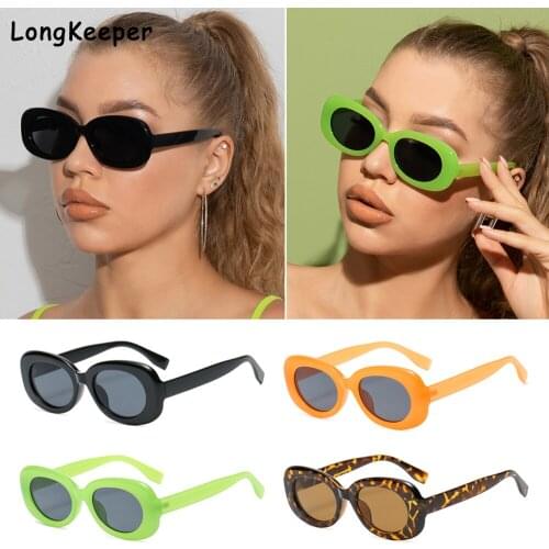 Brand Small Sunglasses Women Fashion Oval Sun Glasses Men Vintage Green Orange Eyewear Ladies Traveling Style UV400 Goggles