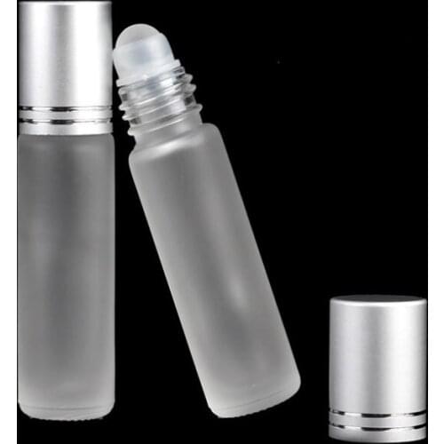 15ml clear frosted glass bottle glass or steel roller,roll-on essential oil Refillable perfume deodorant liquid bottle LX9256