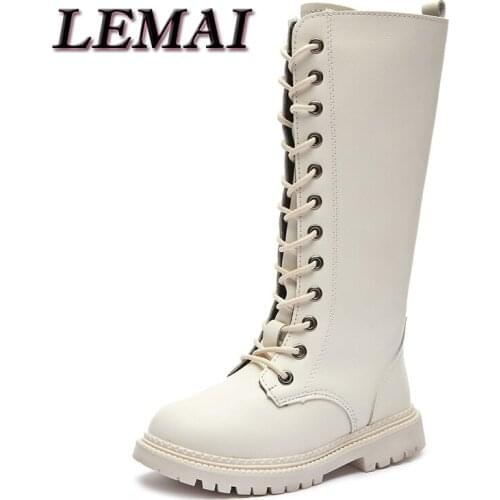 Girls High Warm Boots Childrens Leather Boots Spring And Autumn Martin Boots Girls Princess Boots Childrens High Boots Winter