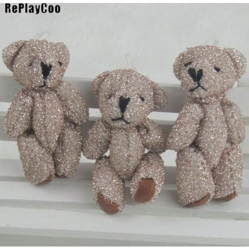100PCS/LOT Mini Teddy Bear Stuffed Plush Toys Small Bear Stuffed Toys 4.5cm Pendant Kids Toys Birthday Gift Party Decor GMR037