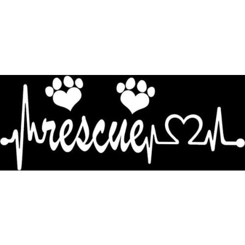 14.8CM*5.7CM Cute Animal Rescue Heartbeat Vinyl Car Sticker