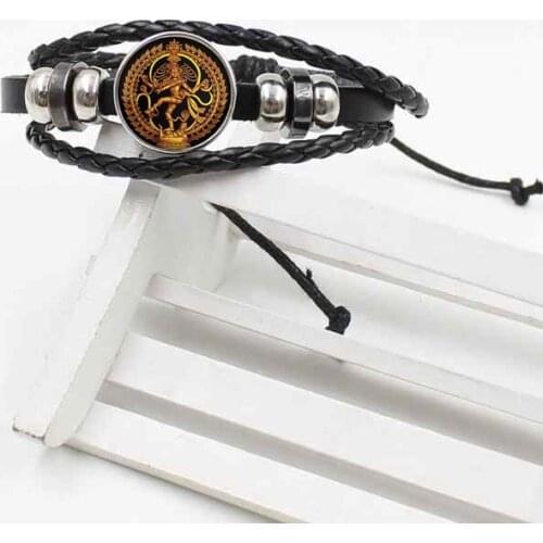 2019 New Tutankhamun logo bracelet Egypt handmade woven leather retro art gift jewelry accessories