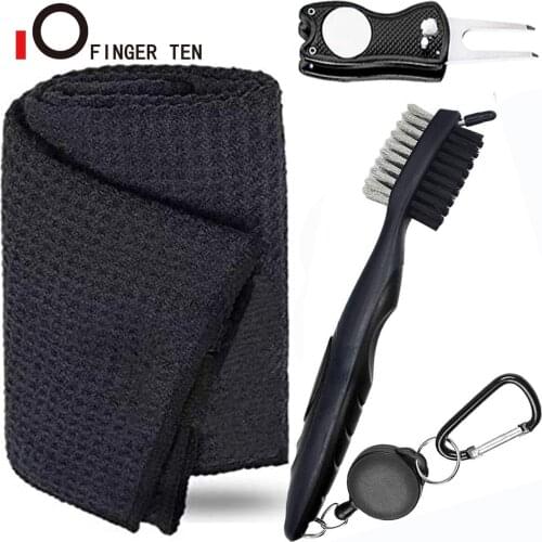 3Pcs 42''X14'' Golf Towel and Club Cleaning Brush Kit Divot Repair Tool with Ball Marker Golfer Set Accessories Drop Shipping