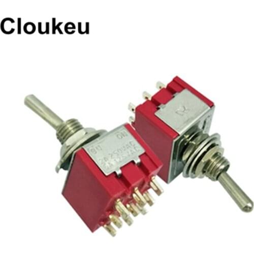 5Pcs MTS-302 303 6MM 9Pin/2File 3File Rocker switch Toggle Switch 2A250V 5A120V