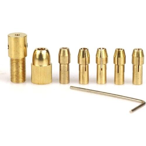 Mini Drill Chuck Adapter Collet 7pcs 2.35mm Electric Motor Shaft for Dremel Rotary Accessories 0.5-3.0mm Drill Collet
