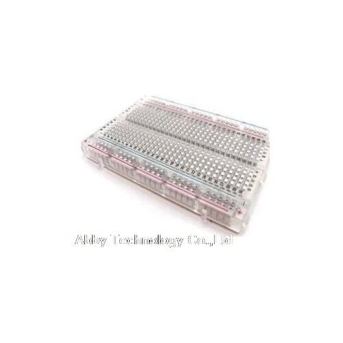 FREE SHIPPING 5pcs/lot 400 Tie-Point Solderless Breadboard mini bread plate 83X55 mm Crystal Breadboard