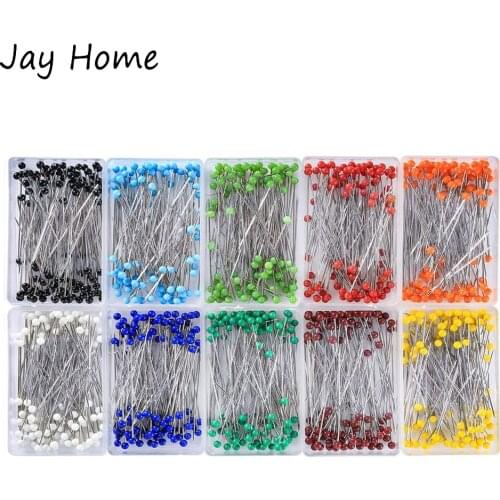 1000PCS Sewing Pins Multicolor Glass Ball Head Pins Quilting Pins Straight Pin for Dressmaking Jewelry Components Flower Decor