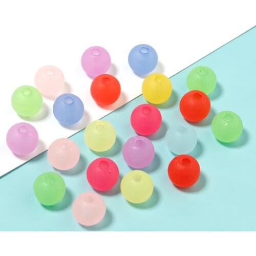 Linsoir Frosted Round Acrylic Beads 8mm 100psc/Lots Mix Color Bracelets for Women Jewelry Making Exquisite Jewelry Accessories