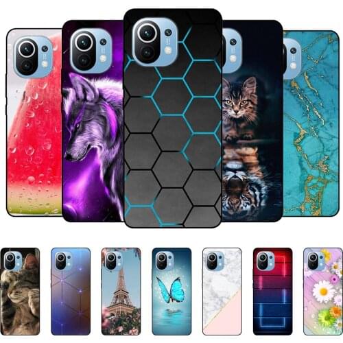 For Xiaomi Mi 11 Lite Case Wolf Cartoon Silicon Soft TPU Back Cover Coque For Xiaomi Mi11 Lite Mi 11 lite 5G Phone Cases Fundas