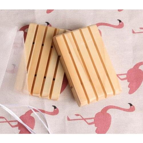 Handmade wood soap holder pine soap tray bathroom soap dishes with groove multi functional kitchen storage tool SN3804