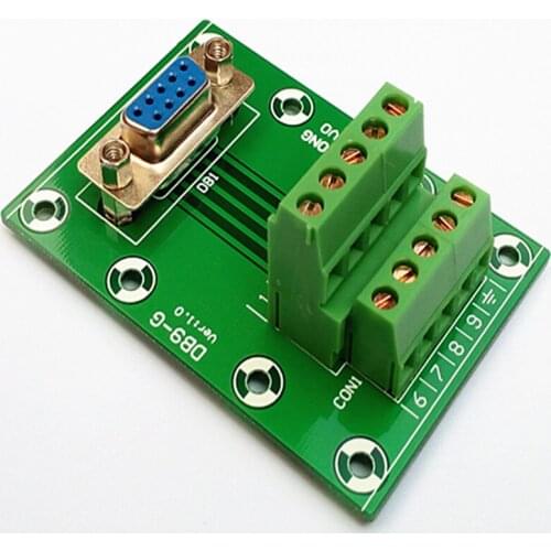 D-SUB DB9 Female Header Breakout Board, Terminal Block, Connector