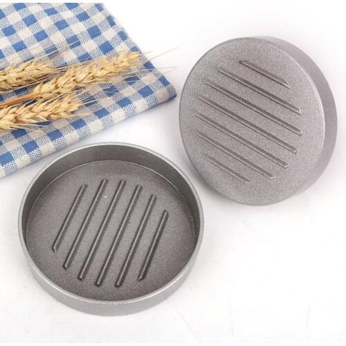 Grill Hamburger Press Patty Mold Aluminum alloy Wood Non Stick 2PC/Set