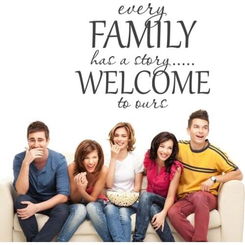 Every Family Has A Story Quote Wall Sticker Vinyl Home Decor Living Room Bedroom Family Decals Removable Murals Wallpaper 4151
